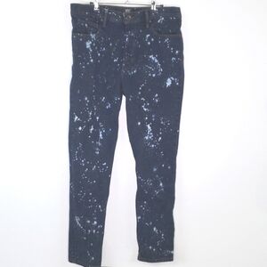 BDG Men's Paint Splatter/Bleached Slim Fit Jeans, size 34 x 32